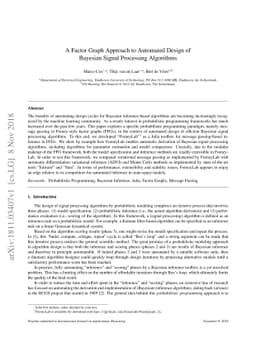 A Factor Graph Approach to Automated Design of Bayesian Signal
  Processing Algorithms