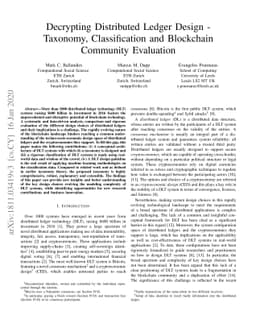 Decrypting Distributed Ledger Design -- Taxonomy, Classification and
  Blockchain Community Evaluation