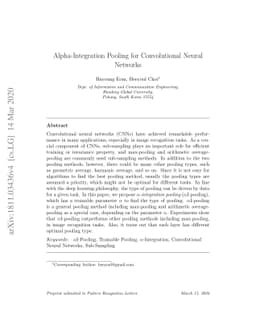Alpha-Integration Pooling for Convolutional Neural Networks