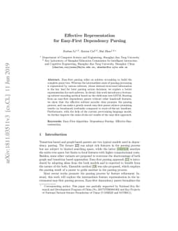 Effective Representation for Easy-First Dependency Parsing