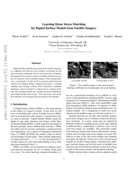 Learning Dense Stereo Matching for Digital Surface Models from Satellite
  Imagery