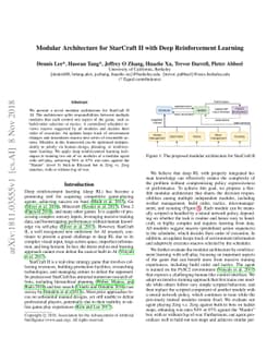 Modular Architecture for StarCraft II with Deep Reinforcement Learning