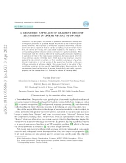 A Geometric Approach of Gradient Descent Algorithms in Linear Neural
  Networks