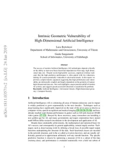 Intrinsic Geometric Vulnerability of High-Dimensional Artificial
  Intelligence