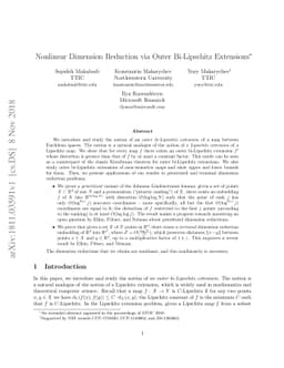 Nonlinear Dimension Reduction via Outer Bi-Lipschitz Extensions