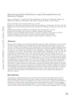 Deep Learning Predicts Hip Fracture using Confounding Patient and
  Healthcare Variables