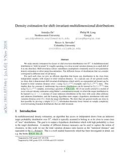 Density estimation for shift-invariant multidimensional distributions