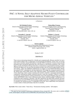 PAC: A Novel Self-Adaptive Neuro-Fuzzy Controller for Micro Aerial
  Vehicles