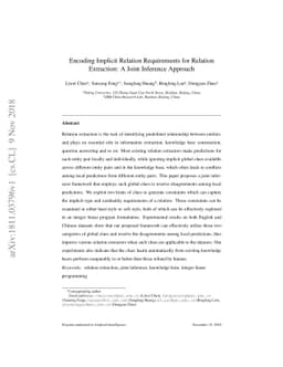 Encoding Implicit Relation Requirements for Relation Extraction: A Joint
  Inference Approach
