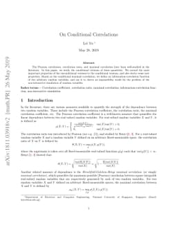 On Conditional Correlations