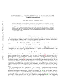 Convolutional neural networks in phase space and inverse problems