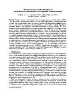 A Microprocessor implemented in 65nm CMOS with Configurable and
  Bit-scalable Accelerator for Programmable In-memory Computing