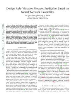 Design Rule Violation Hotspot Prediction Based on Neural Network
  Ensembles
