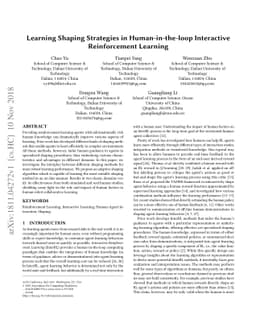Learning Shaping Strategies in Human-in-the-loop Interactive
  Reinforcement Learning