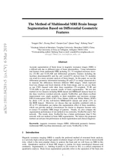 The Method of Multimodal MRI Brain Image Segmentation Based on
  Differential Geometric Features