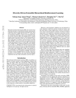 Diversity-Driven Extensible Hierarchical Reinforcement Learning