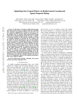 Optimizing Taxi Carpool Policies via Reinforcement Learning and
  Spatio-Temporal Mining