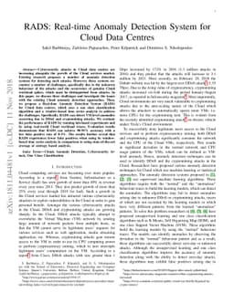 RADS: Real-time Anomaly Detection System for Cloud Data Centres