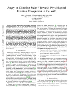 Angry or Climbing Stairs? Towards Physiological Emotion Recognition in
  the Wild