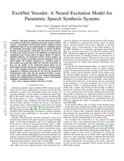 ExcitNet vocoder: A neural excitation model for parametric speech
  synthesis systems