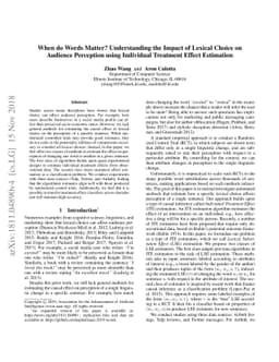 When do Words Matter? Understanding the Impact of Lexical Choice on
  Audience Perception using Individual Treatment Effect Estimation