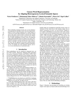 Unseen Word Representation by Aligning Heterogeneous Lexical Semantic
  Spaces