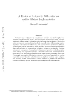 A Review of automatic differentiation and its efficient implementation