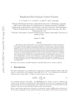 Regularized Zero-Variance Control Variates