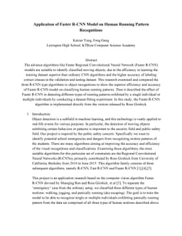 Application of Faster R-CNN model on Human Running Pattern Recognition