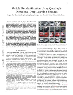 Vehicle Re-identification Using Quadruple Directional Deep Learning
  Features