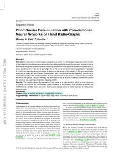 Child Gender Determination with Convolutional Neural Networks on Hand
  Radio-Graphs