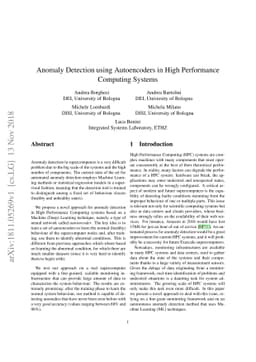 Anomaly Detection using Autoencoders in High Performance Computing
  Systems
