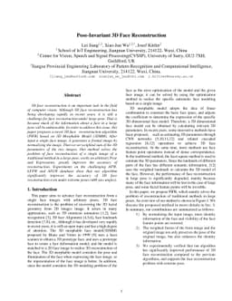 Pose Invariant 3D Face Reconstruction