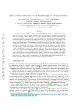 SAFE: Self-Attentive Function Embeddings for Binary Similarity