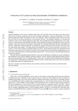 Correction of AI systems by linear discriminants: Probabilistic
  foundations
