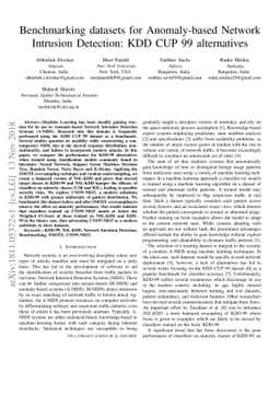 Benchmarking datasets for Anomaly-based Network Intrusion Detection: KDD
  CUP 99 alternatives