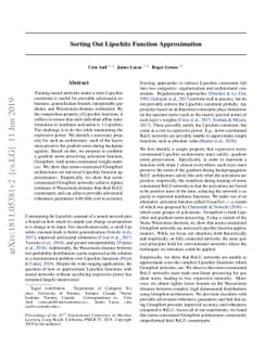 Sorting out Lipschitz function approximation
