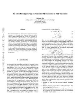 An Introductory Survey on Attention Mechanisms in NLP Problems