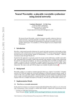 Neural Wavetable: a playable wavetable synthesizer using neural networks