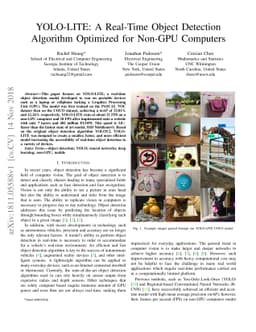 YOLO-LITE: A Real-Time Object Detection Algorithm Optimized for Non-GPU
  Computers