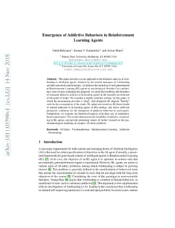 Emergence of Addictive Behaviors in Reinforcement Learning Agents