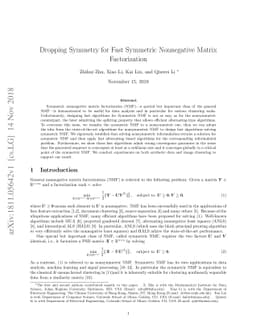 Dropping Symmetry for Fast Symmetric Nonnegative Matrix Factorization