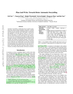 Plan-And-Write: Towards Better Automatic Storytelling