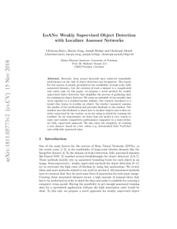 LoANs: Weakly Supervised Object Detection with Localizer Assessor
  Networks