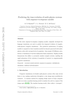 Predicting the time-evolution of multi-physics systems with
  sequence-to-sequence models