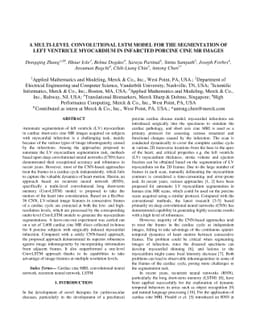 A multi-level convolutional LSTM model for the segmentation of left
  ventricle myocardium in infarcted porcine cine MR images