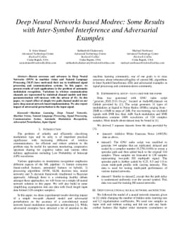 Deep Neural Networks based Modrec: Some Results with Inter-Symbol
  Interference and Adversarial Examples