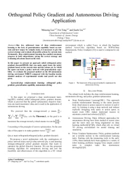 Orthogonal Policy Gradient and Autonomous Driving Application