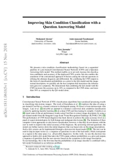 Improving Skin Condition Classification with a Question Answering Model
