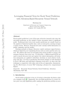Leveraging Financial News for Stock Trend Prediction with
  Attention-Based Recurrent Neural Network